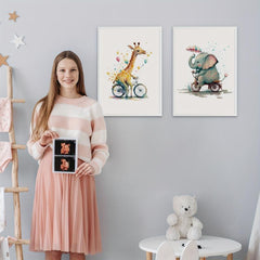 Set Of 3 Anime Animal Print Baby Wall Art Kids Wall Art Nursery