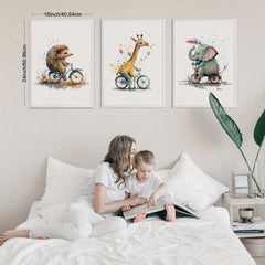 Set Of 3 Anime Animal Print Baby Wall Art Kids Wall Art Nursery