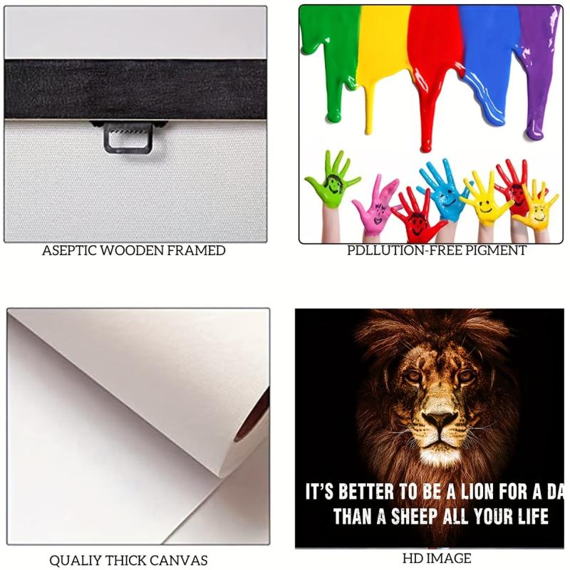 Lion Not Sheep Office Motivational Wall Art