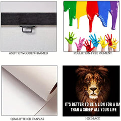 Lion Not Sheep Office Motivational Wall Art