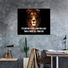 Lion Not Sheep Office Motivational Wall Art