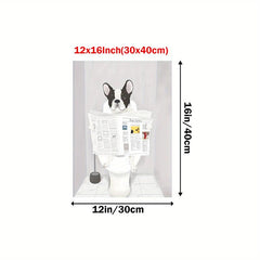 French Bulldog Bathroom Decor Canvas Art Sign - Funny Dog Poster for Home Decor