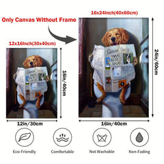 French Bulldog Bathroom Decor Canvas Art Sign - Funny Dog Poster for Home Decor