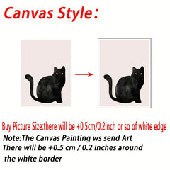 Canvas Poster Lack Cat Halloween Poster Animal Hanging Painting
