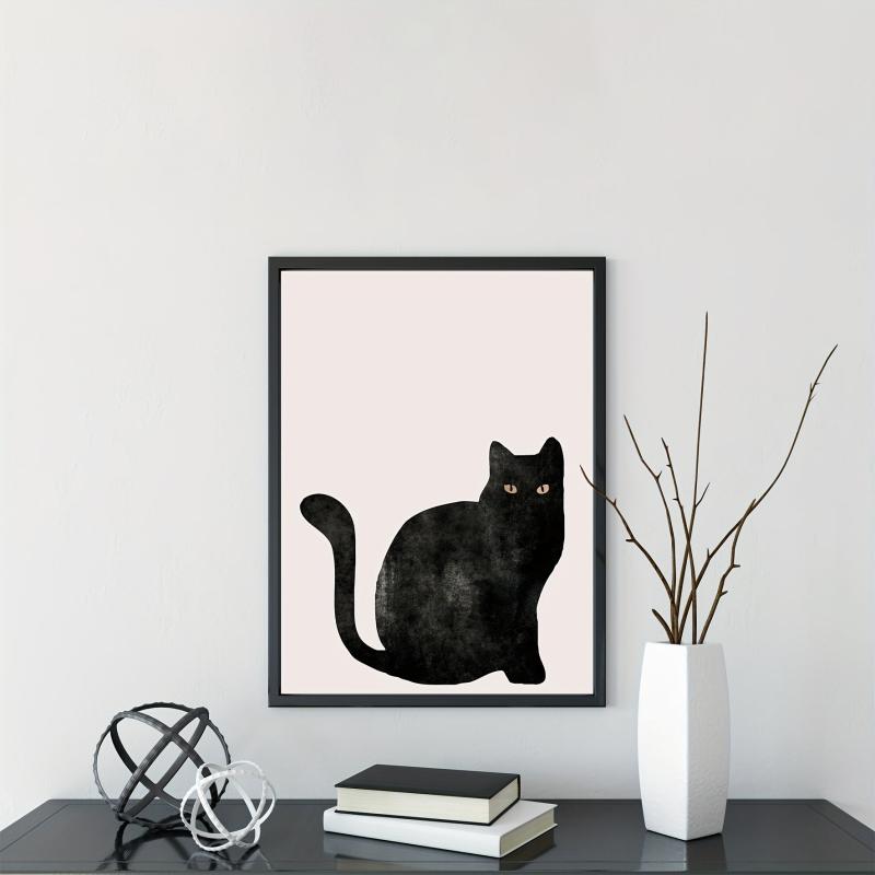 Canvas Poster Lack Cat Halloween Poster Animal Hanging Painting