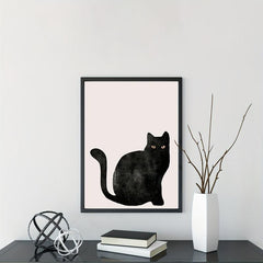 Canvas Poster Lack Cat Halloween Poster Animal Hanging Painting