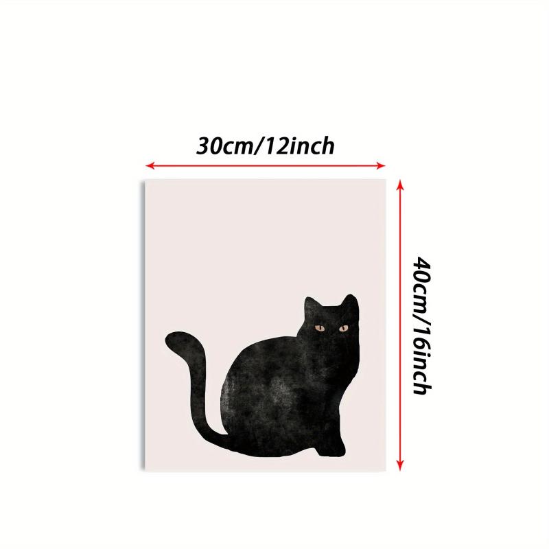 Canvas Poster Lack Cat Halloween Poster Animal Hanging Painting