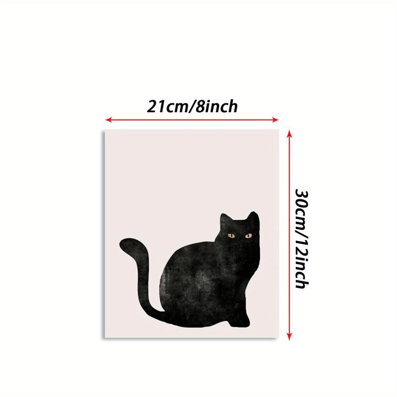 Canvas Poster Lack Cat Halloween Poster Animal Hanging Painting