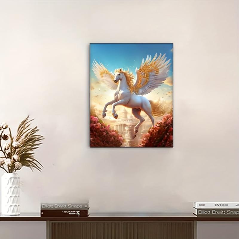 Canvas Poster Flying Horse Elf Painting - Ideal Gift for Bedroom Decor