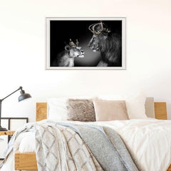 Stunning Lion Couple Canvas Painting, Multiple Sizes