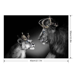 Stunning Lion Couple Canvas Painting, Multiple Sizes