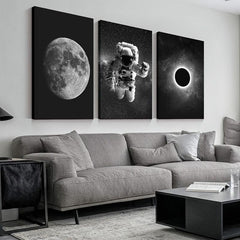 3pcs Outer Space Landscape Canvas Wall Art Home Decor 12 x8 17 x12