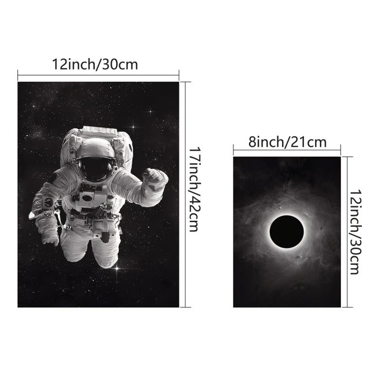 3pcs Outer Space Landscape Canvas Wall Art Home Decor 12 x8 17 x12
