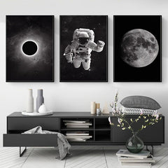 3pcs Outer Space Landscape Canvas Wall Art Home Decor 12 x8 17 x12