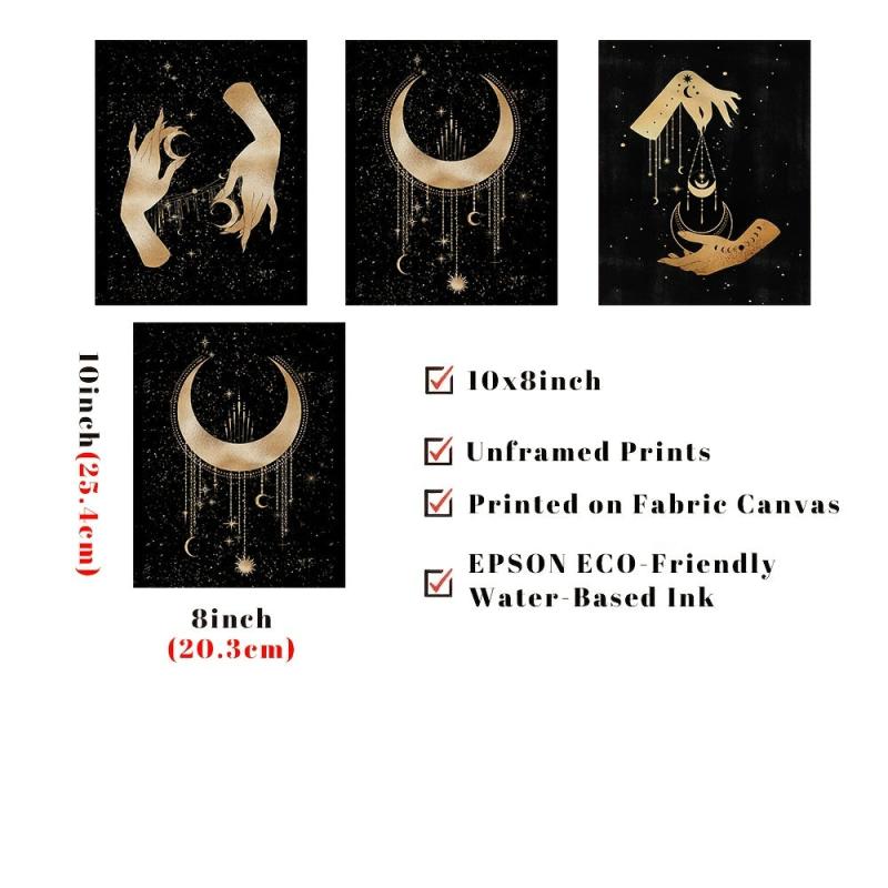 Celestial Sun and Moon Print Wall Decor Witchy Witchcraft Art 20x32