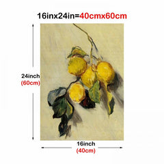 Monet Lemons Canvas Wall Art - Home Bar Restaurant Decor - 30x40