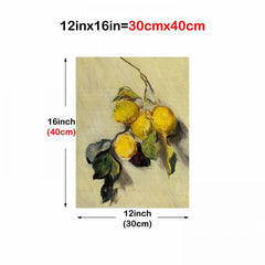 Monet Lemons Canvas Wall Art - Home Bar Restaurant Decor - 30x40