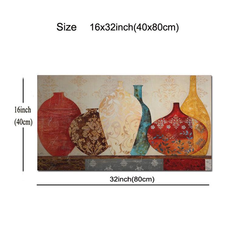 Floral Vase Painting Wall Picture Frameless 12x24 16x3