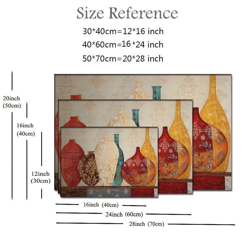 Floral Vase Painting Wall Picture Frameless 12x24 16x3
