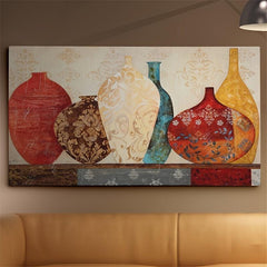 Floral Vase Painting Wall Picture Frameless 12x24 16x3