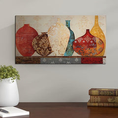 Floral Vase Painting Wall Picture Frameless 12x24 16x3
