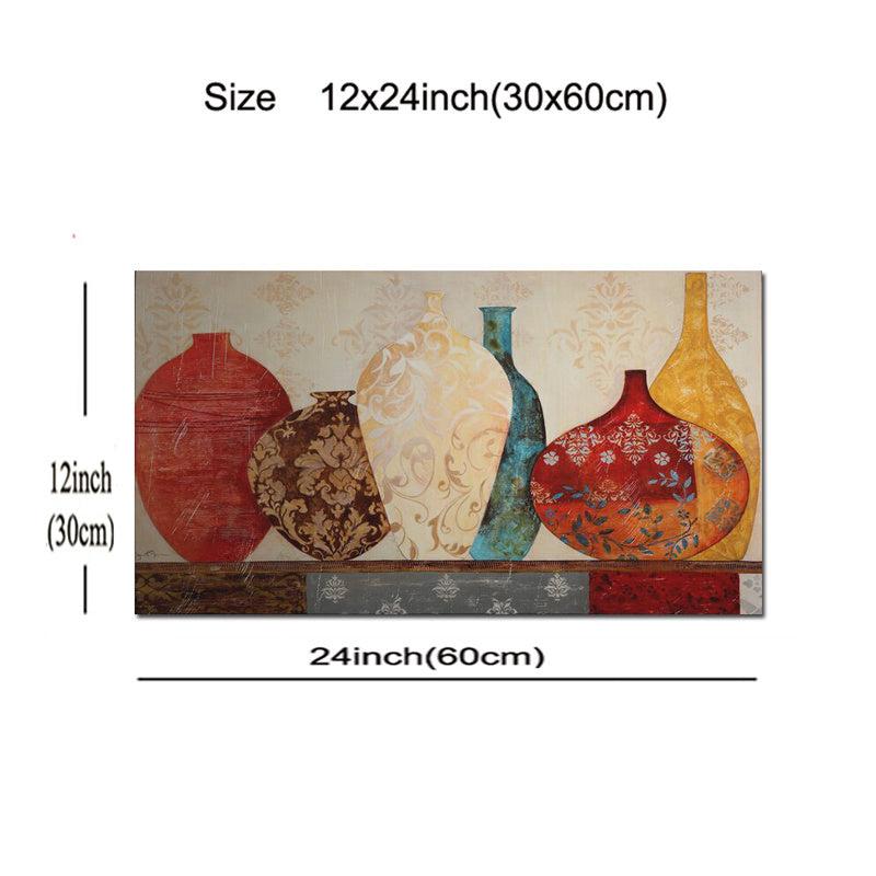 Floral Vase Painting Wall Picture Frameless 12x24 16x3