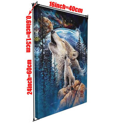 Framed Wolf Canvas Wall Art Animal Painting for Home Decor