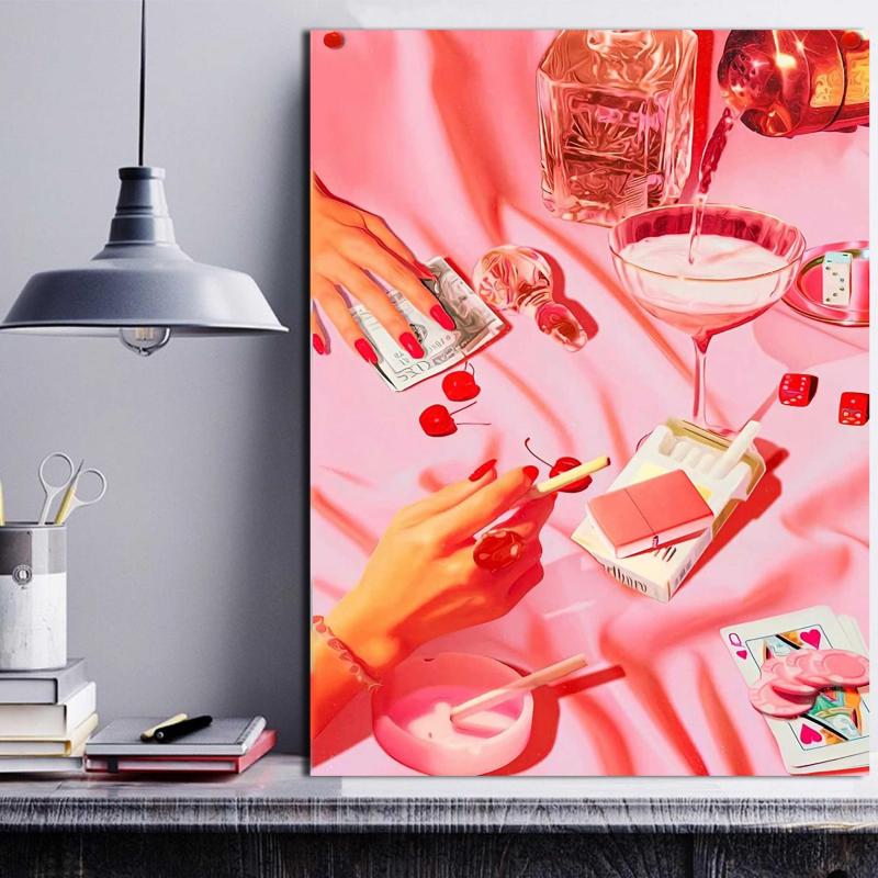 Pink Room Art Poster Wall Decoration Canvas Printing