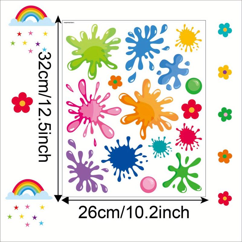 Rainbow Splash Wall Stickers for Classroom Decoration
