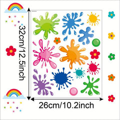 Rainbow Splash Wall Stickers for Classroom Decoration