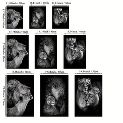 3pcs Lion Family Print Canvas Wall Art Modern Painting