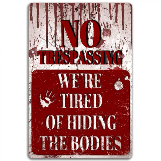 Metal Tin Sign Vintage Art Skull Decoration Sign Witch Halloween Wall Decor