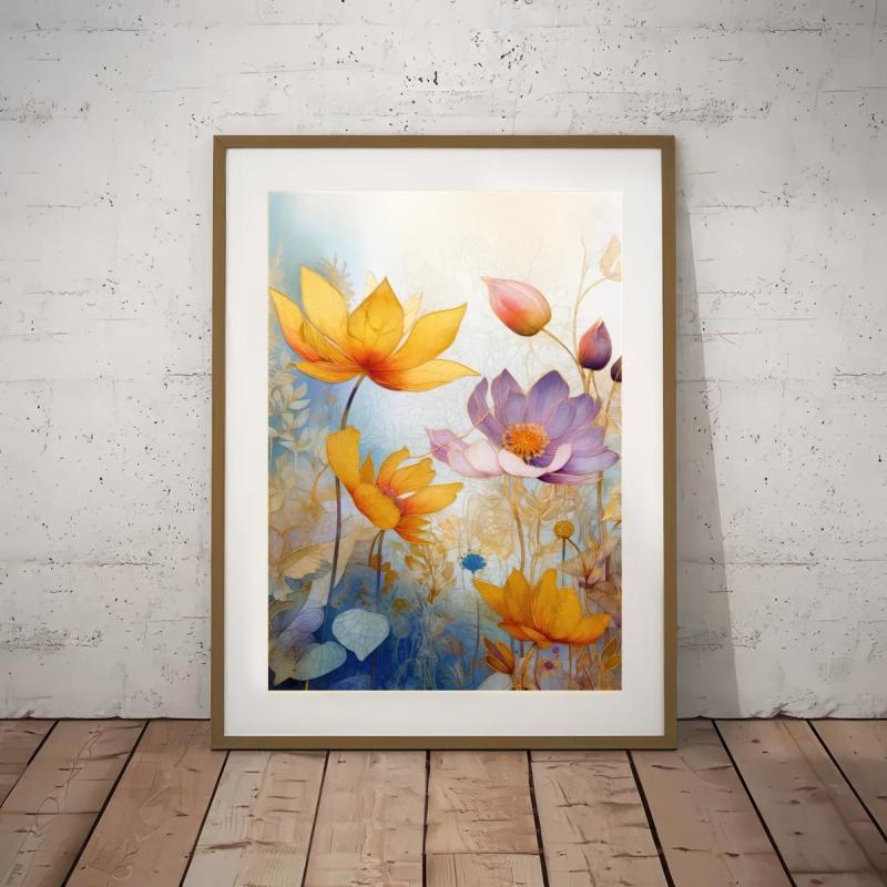 Flowers Painting On Canvas Wall Art for Home Decor