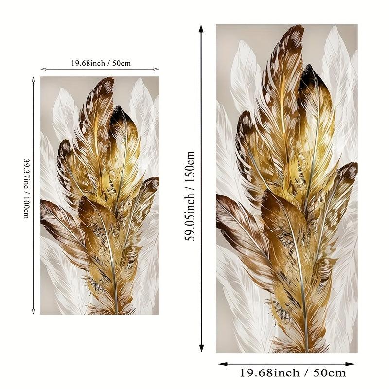 Modern Art Golden Feather Poster for Bedroom Wall Decor