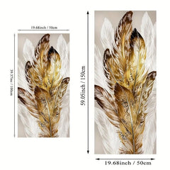 Modern Art Golden Feather Poster for Bedroom Wall Decor