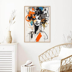 Minimalist Woman Abstract Graffiti Poster Canvas Painting Wall Decor Art