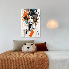Minimalist Woman Abstract Graffiti Poster Canvas Painting Wall Decor Art