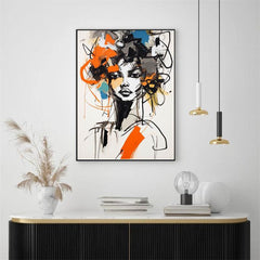 Minimalist Woman Abstract Graffiti Poster Canvas Painting Wall Decor Art