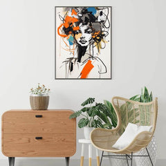 Minimalist Woman Abstract Graffiti Poster Canvas Painting Wall Decor Art