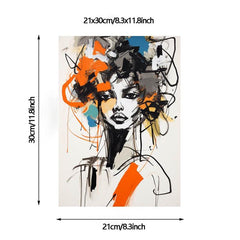 Minimalist Woman Abstract Graffiti Poster Canvas Painting Wall Decor Art