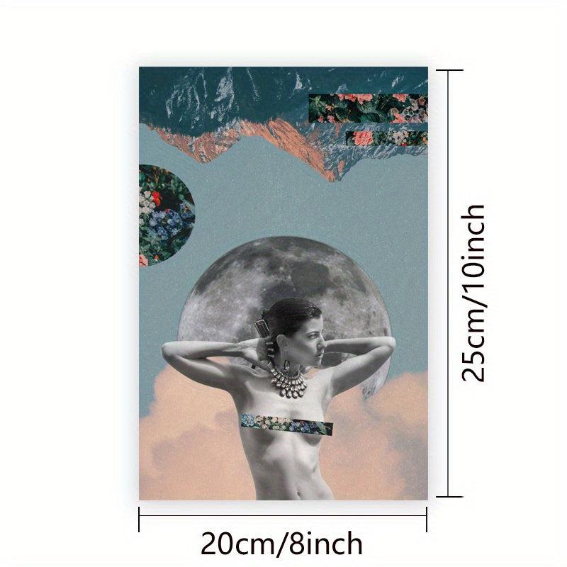 Vintage Surrealism Art Moon Print Travel To The Moon Poster