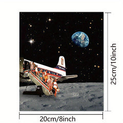 Vintage Surrealism Art Moon Print Travel To The Moon Poster