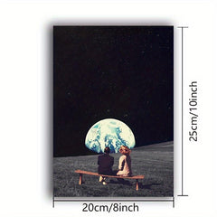 Vintage Surrealism Art Moon Print Travel To The Moon Poster