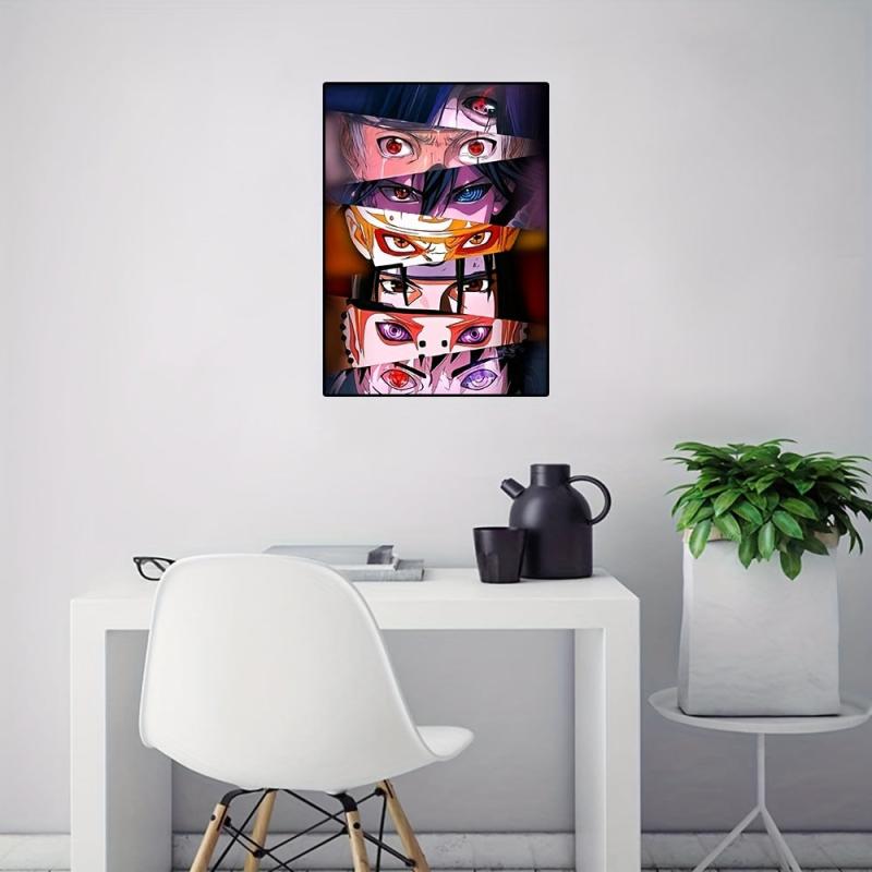 Colorful Anime Eyes Canvas Painting Abstract Style Poster