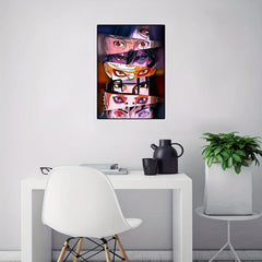Colorful Anime Eyes Canvas Painting Abstract Style Poster