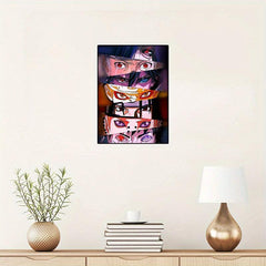 Colorful Anime Eyes Canvas Painting Abstract Style Poster