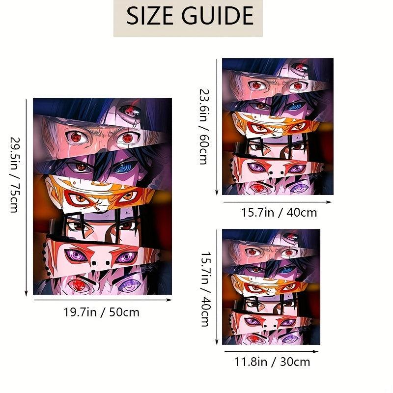 Colorful Anime Eyes Canvas Painting Abstract Style Poster