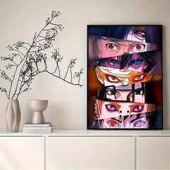 Colorful Anime Eyes Canvas Painting Abstract Style Poster
