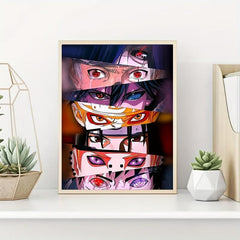 Colorful Anime Eyes Canvas Painting Abstract Style Poster