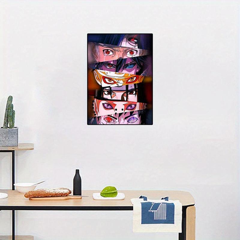 Colorful Anime Eyes Canvas Painting Abstract Style Poster